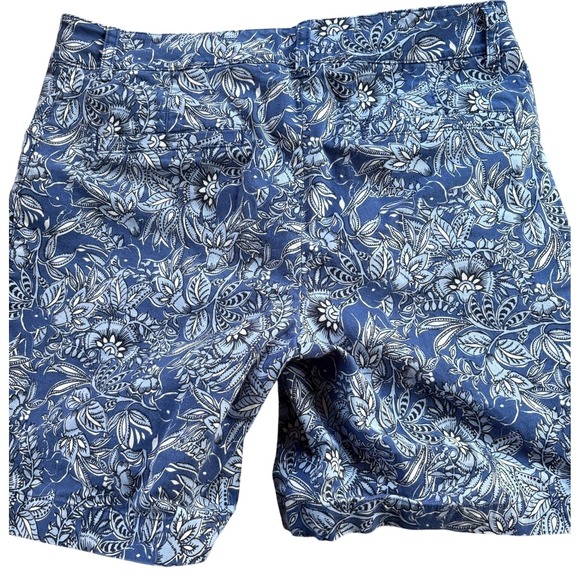 Talbots‎ Womens Floral Print Blue Vacation Cotton Blend Shorts Size 6 - Picture 2 of 9